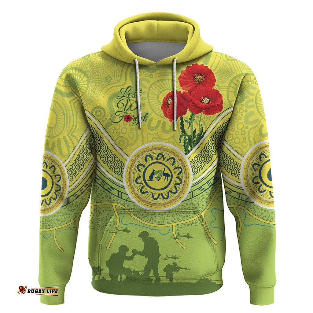 custom australia cricket anzac hoodie the military soldiers with aboriginal style