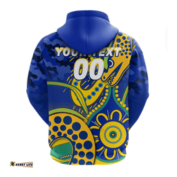 custom personalised eels rugby anzac day camouflage indigenous art hoodie