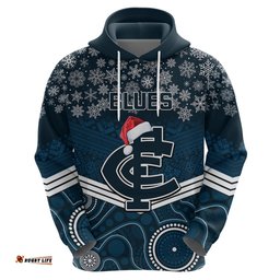 custom blues football christmas hoodie merry xmas mix aboriginal art