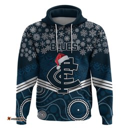 custom blues football christmas hoodie merry xmas mix aboriginal art