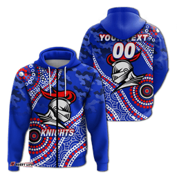 custom personalised knights rugby camouflage indigenous art hoodie