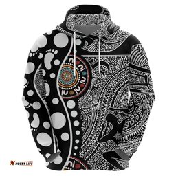 torest trait islands map mix aboriginal pattern hoodie