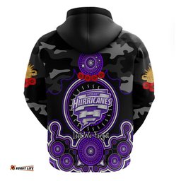 hobart hurricanes anzac 2024 hoodie lest we forget poppy mix camouflage