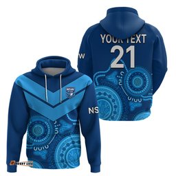 custom personalised new south wales rugby hoodie indigenous nsw blues