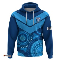 custom personalised new south wales rugby hoodie indigenous nsw blues