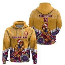 custom brisbane lions football christmas hoodie merry xmas mix aboriginal art