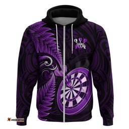 new zealand darts hoodie happiness is a tight threesome maori purple