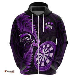 new zealand darts hoodie happiness is a tight threesome maori purple