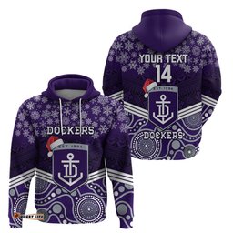 custom dockers football christmas hoodie merry xmas mix aboriginal art
