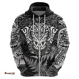 new zealand rugby hoodie silver fern all black mix ta moko white style