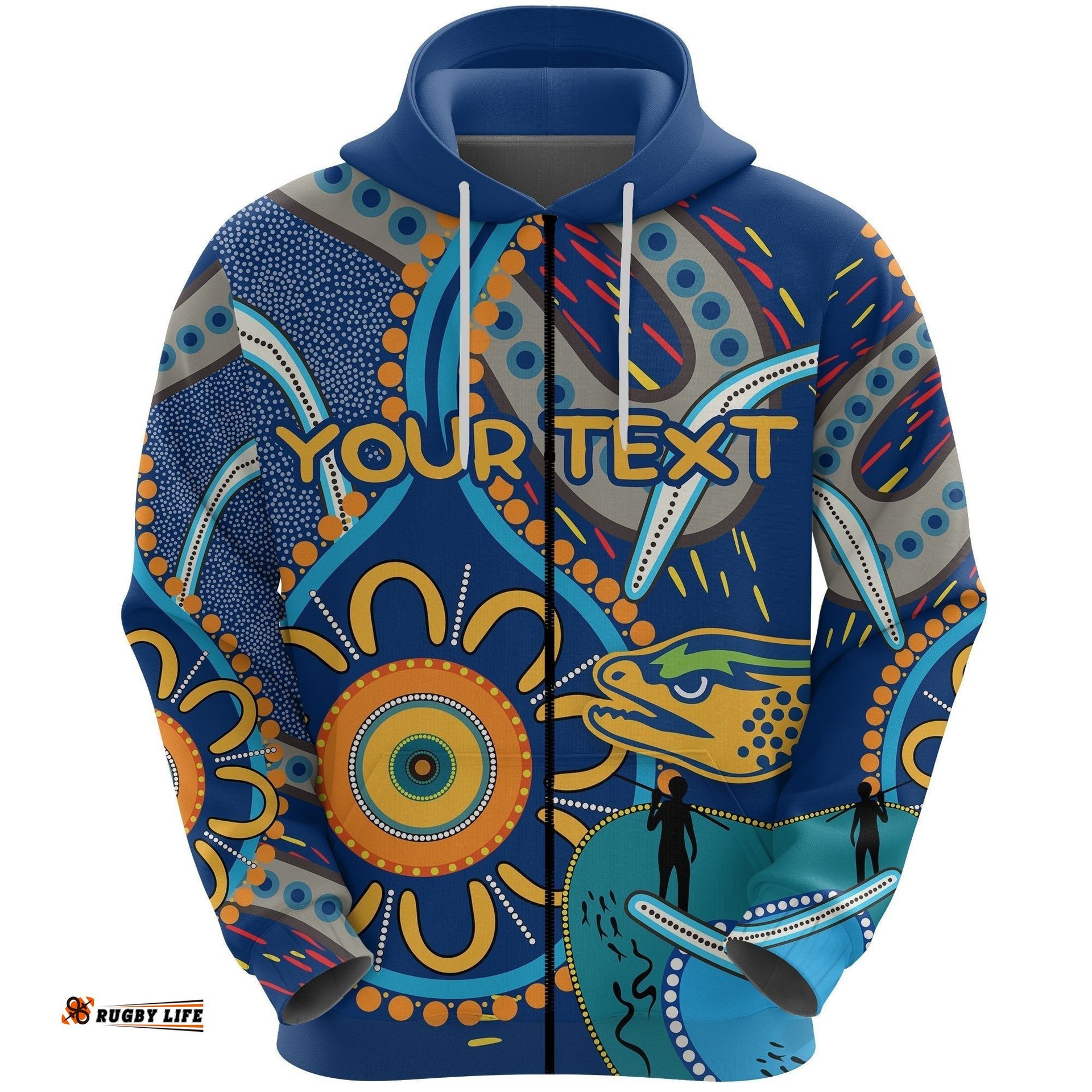custom personalised parramatta zip hoodie eels indigenous