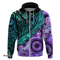 new zealand paua shell with australia opal unique combine hoodie