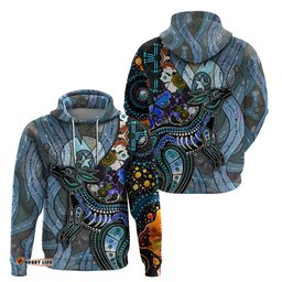 kangaroo aboriginal pattern dot art hoodie