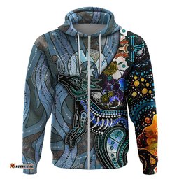 kangaroo aboriginal pattern dot art hoodie