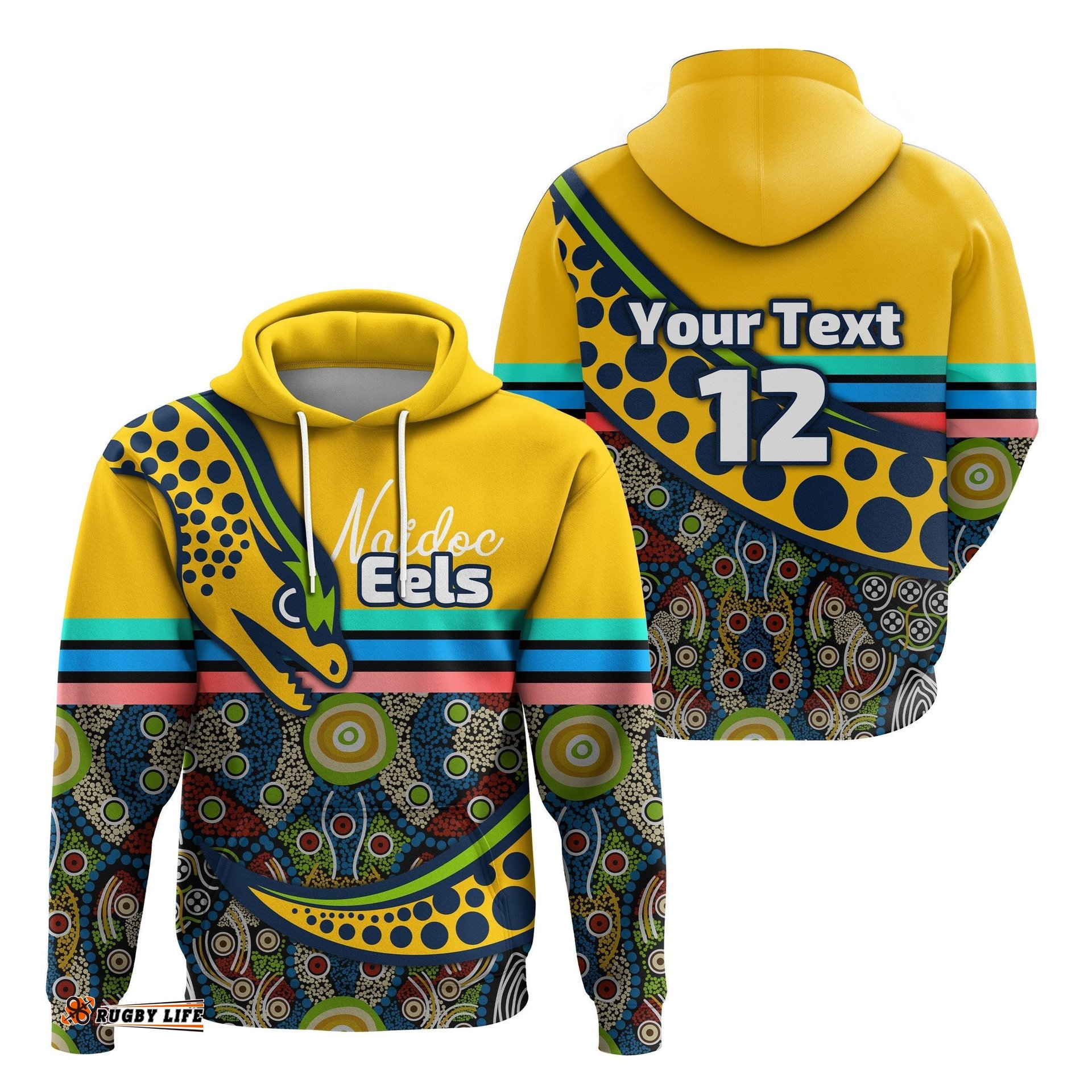 custom personalised eels rugby naidoc week hoodie indigenous sport style 07