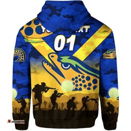 custom personalised parramatta eels anzac zip up and pullover hoodie simple style blue