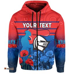 custom personalised knights anzac hoodie novocastrians lest we forget