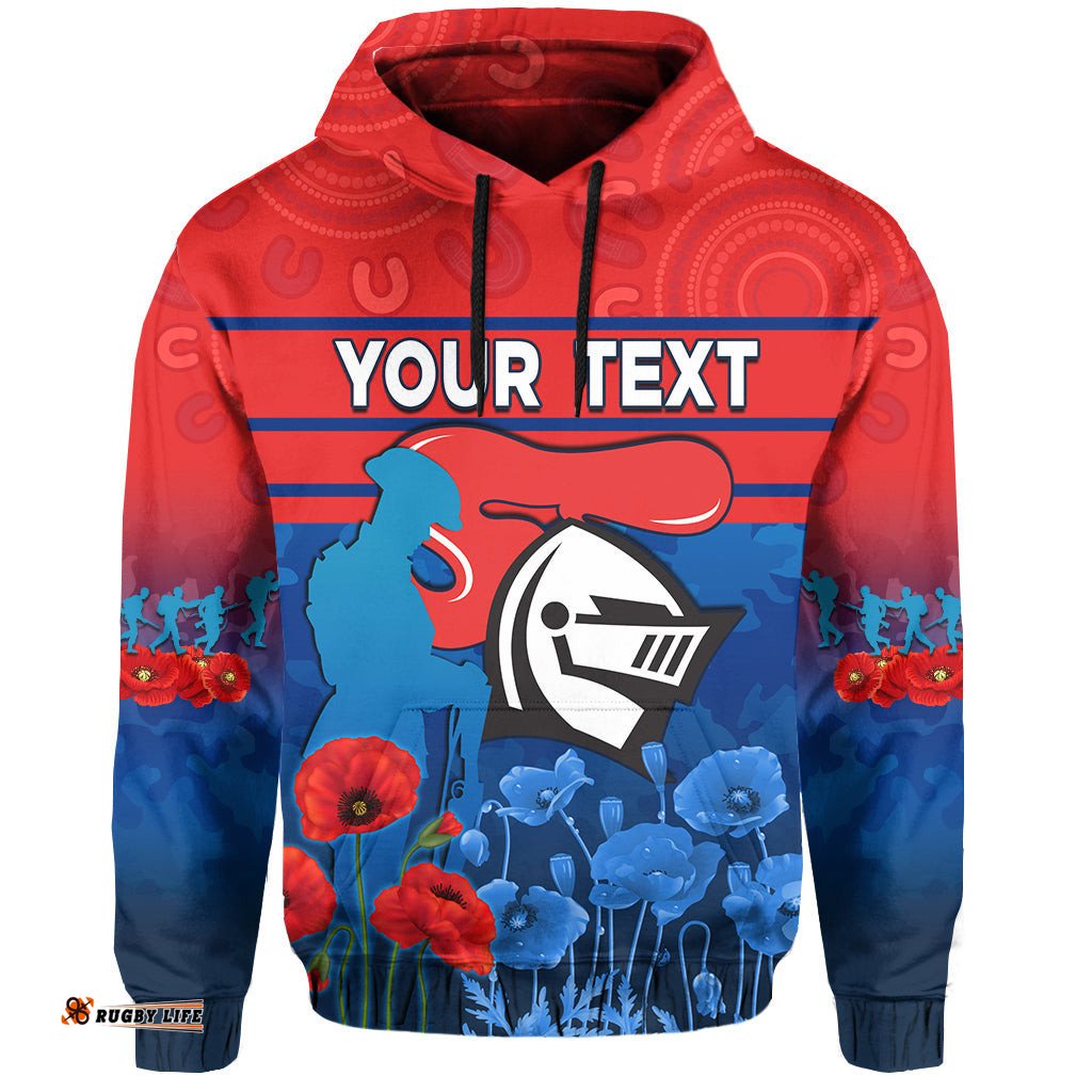 custom personalised knights anzac hoodie novocastrians lest we forget