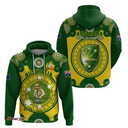 australia cricket hoodie world cup 6th champions trophy national color