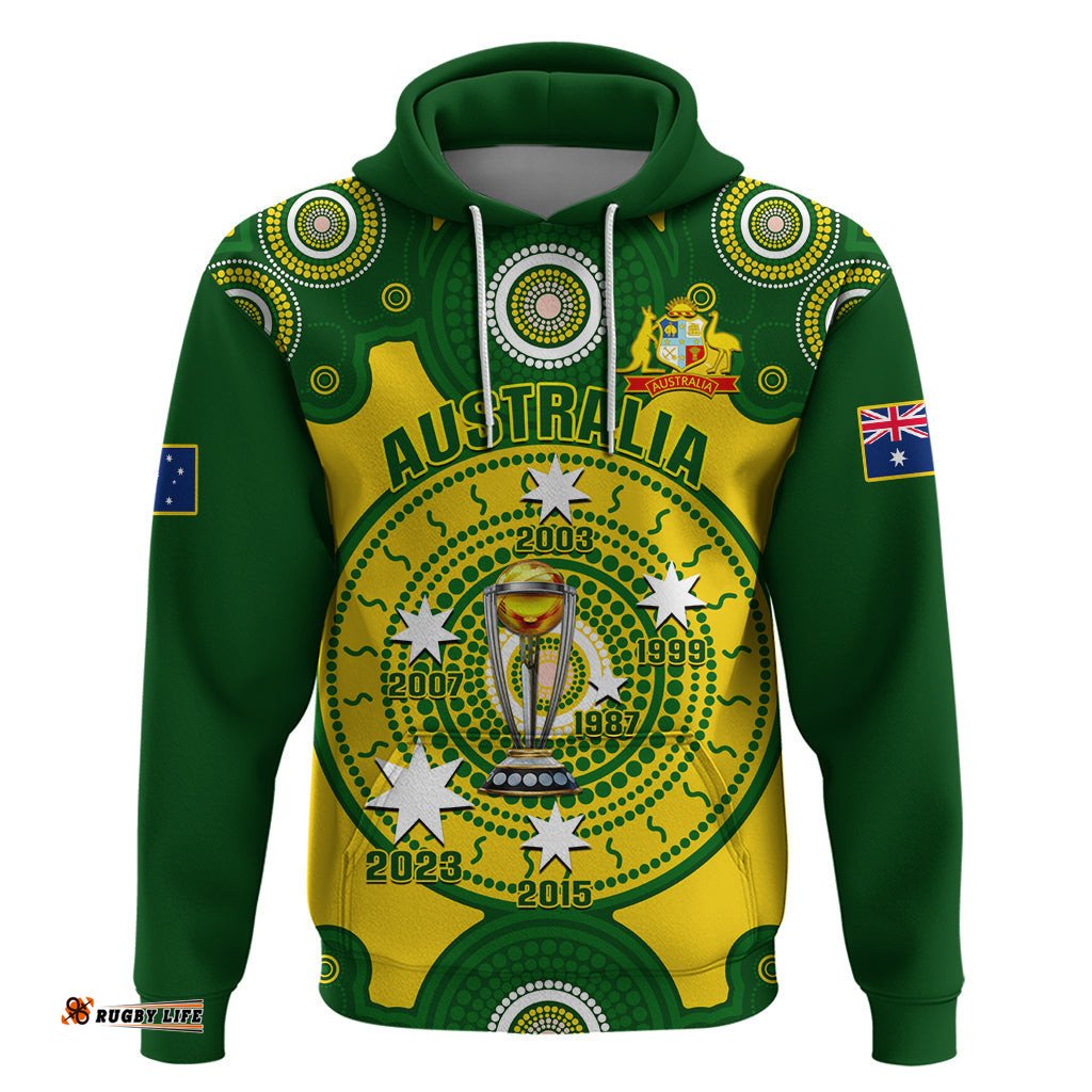 australia cricket hoodie world cup 6th champions trophy national color