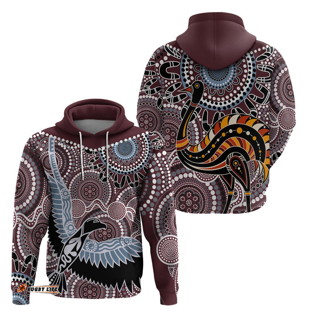 aboriginal pattern bird hoodie
