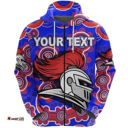custom personalised newcastle knights zip hoodie indigenous