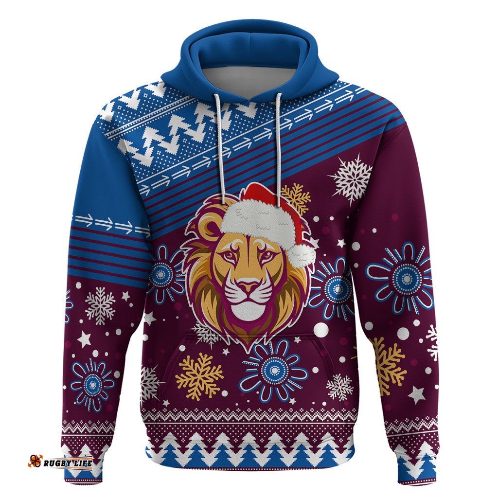 custom lions football hoodie christmas vibe