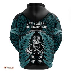 new zealand aotearoa rugby hoodie nz tiki with maori fern world cup turquoise version