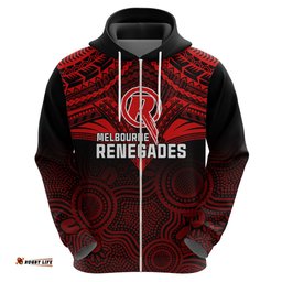 melbourne renegades cricket hoodie unique indigenous art mix polynesian pattern