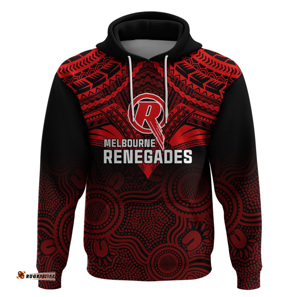melbourne renegades cricket hoodie unique indigenous art mix polynesian pattern