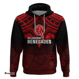 melbourne renegades cricket hoodie unique indigenous art mix polynesian pattern