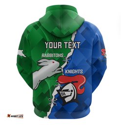 personalised knights and rabbitohs rugby hoodie sporty version
