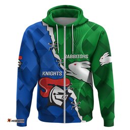 personalised knights and rabbitohs rugby hoodie sporty version