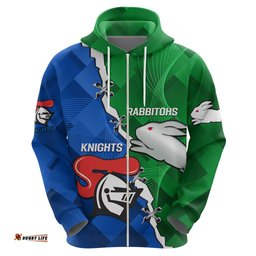 personalised knights and rabbitohs rugby hoodie sporty version