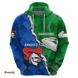 personalised knights and rabbitohs rugby hoodie sporty version