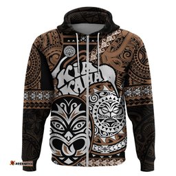 te reo maori new zealand hoodie aotearoa kia haka maori tribal tattoo gold style