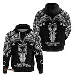 new zealand te reo maori hoodie kia kaha maori language week black style