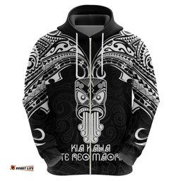new zealand te reo maori hoodie kia kaha maori language week black style