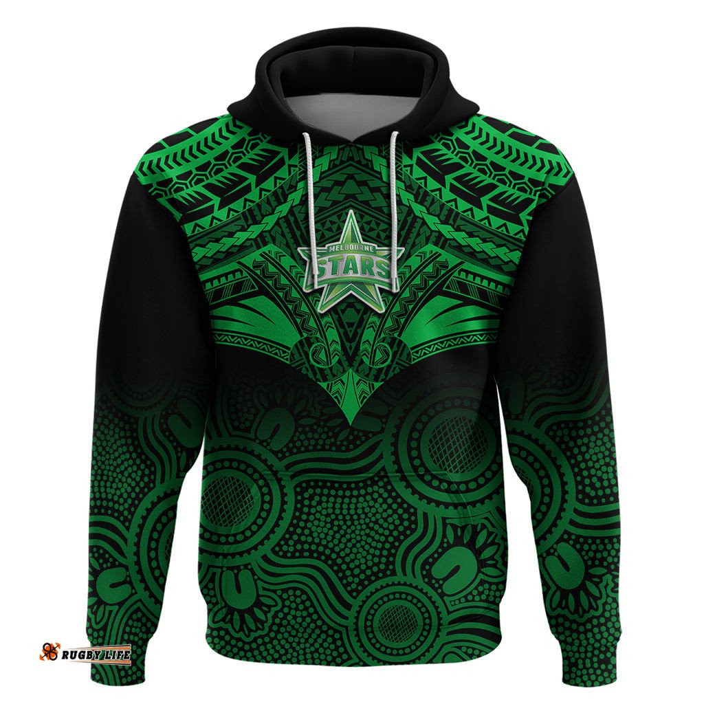 melbourne stars cricket hoodie unique indigenous art mix polynesian pattern