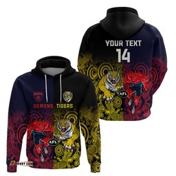 custom demons and tigers football hoodie together indigenous art