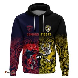 custom demons and tigers football hoodie together indigenous art