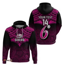 custom sydney sixers cricket hoodie unique indigenous art mix polynesian pattern