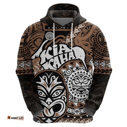 personalised te reo maori new zealand hoodie aotearoa kia haka maori tribal tattoo gold style