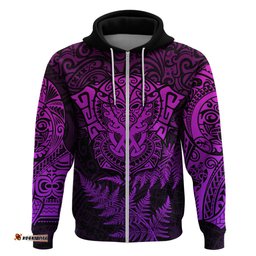 new zealand rugby hoodie silver fern all black mix ta moko purple style