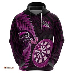 new zealand darts hoodie happiness is a tight threesome maori pink