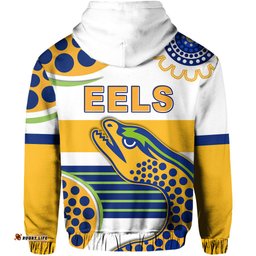 custom personalised eels indigenous hoodie parramatta version white