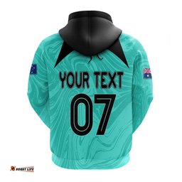personalised aussie matildas hoodie sam kerr world cup marble patterns turquoise