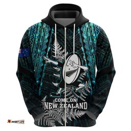 new zealand silver fern rugby hoodie aotearoa all black dabbing ball with maori paua shell