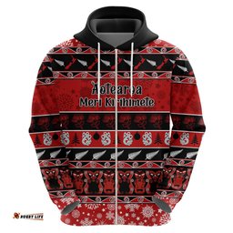 personalised new zealand christmas hoodie aotearoa kiwi meri kirihimete red version