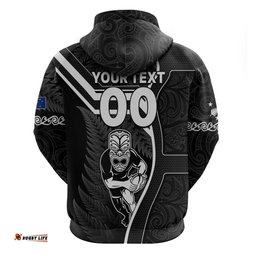 custom new zealand aotearoa rugby hoodie black fern maori tribal sporty style